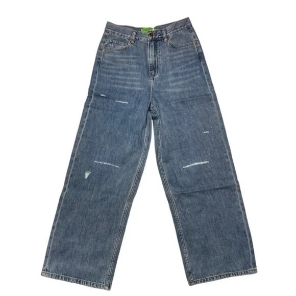 Free People Denim - Free People x Sandrine Rose High Rise Wide Leg Distressed Jeans Sz 26
